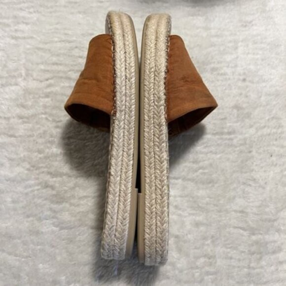 OLD NAVY Womens Slide Espadrille Tan Faux Suede Slip On Sandals Size 8 - Picture 10 of 11